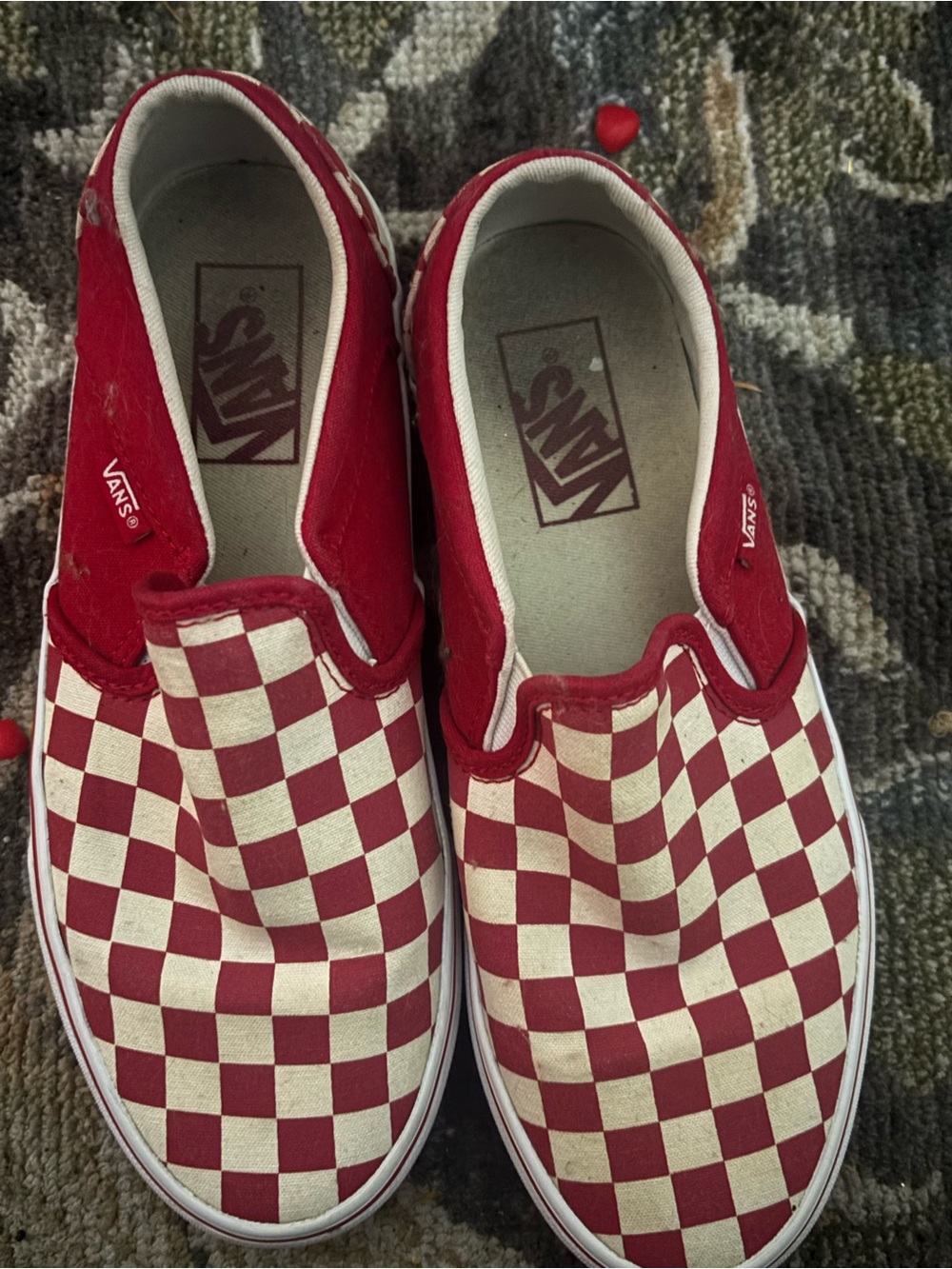 Vans Classic Slip-On Checkerboard Red size 7.5